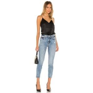 NWT Revolve Grlfrnd  Jeans in Karolina High Rise Button Fly Distressed Size 25